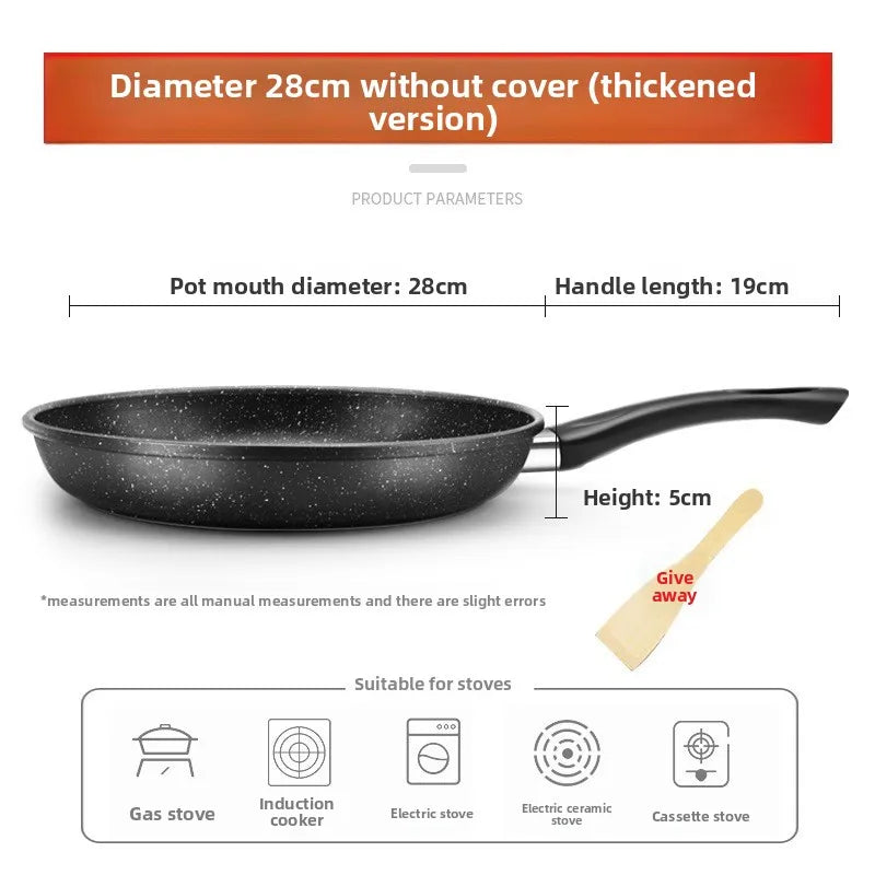 Mafestone Poêle Ménagère à Faible Fumée, Poêle à Crêpes, Poêle Plate pour Steaks, Poêle Antiadhésive Universelle pour Cuisinière