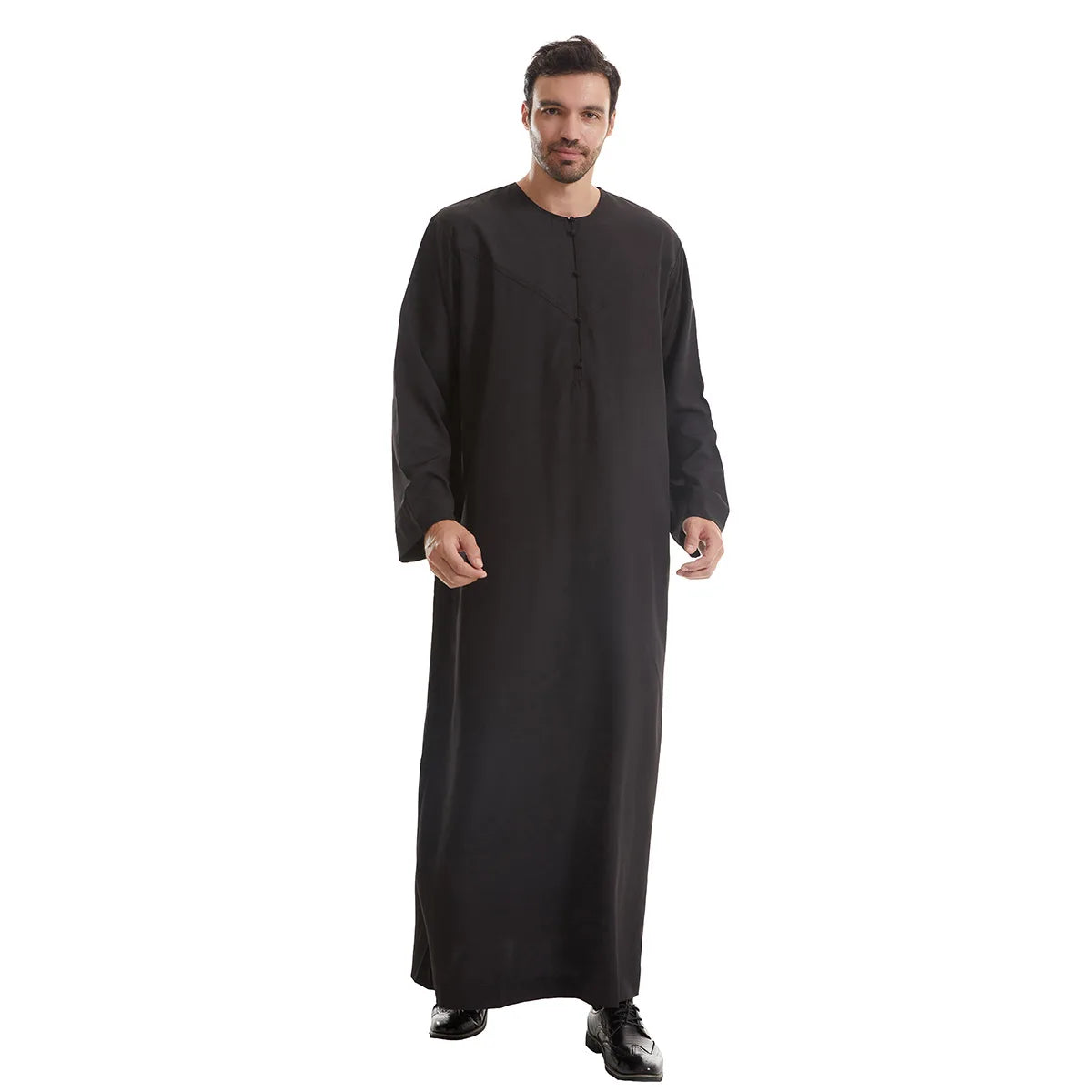 New 2024 Eid Muslim Islamic Middle East Abaya Dubai Malaysia Loose Gown Button Shirt Men Clothing Jalabiya Abayas Ramadan Caftan