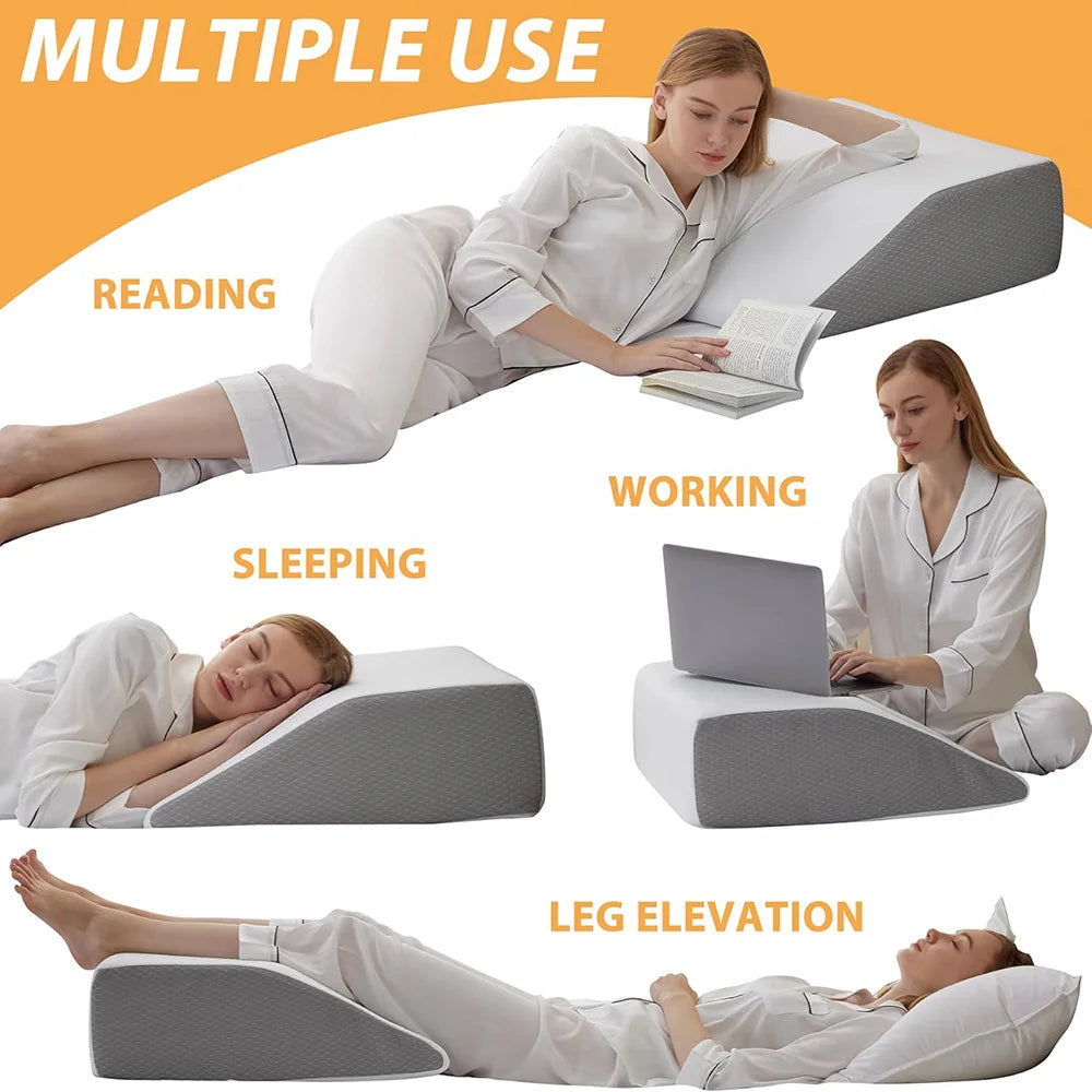Oreiller de Jambe, Oreiller pour Relever les Jambes de 20 cm, Repos, Sommeil, Cale de Jambe pour Dormir sur le Côté, Oreiller Cale Jambe en Mousse à Mémoire de Forme