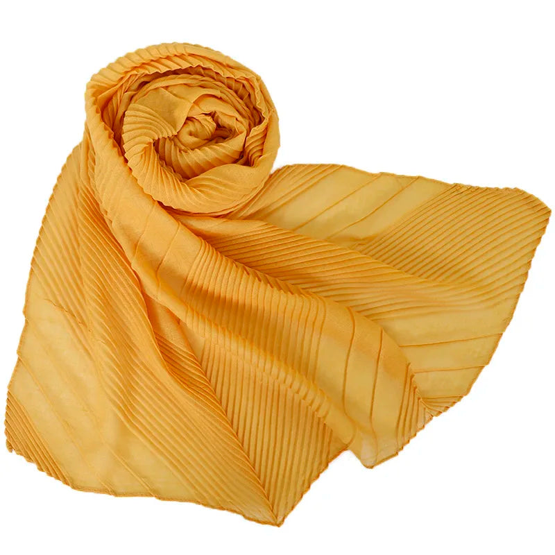Grand Foulard en Coton Plissé Froncé Hijabs pour Femmes Voile Musulman Turban Écharpe Froncée Châle Foulards Islamique Foulard Femme Hijab