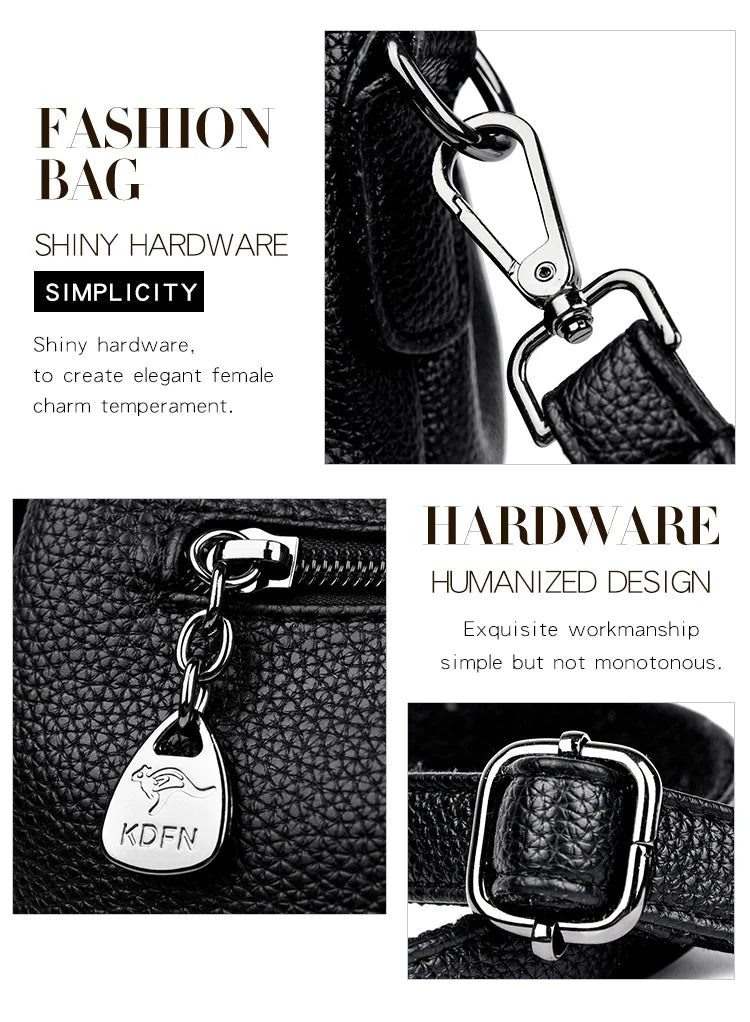 Damen Handtaschen aus weichem Leder Luxus Designer Handtasche Einfarbig Damen Schulter Umhängetasche und Geldbörse Pendler-Tasche