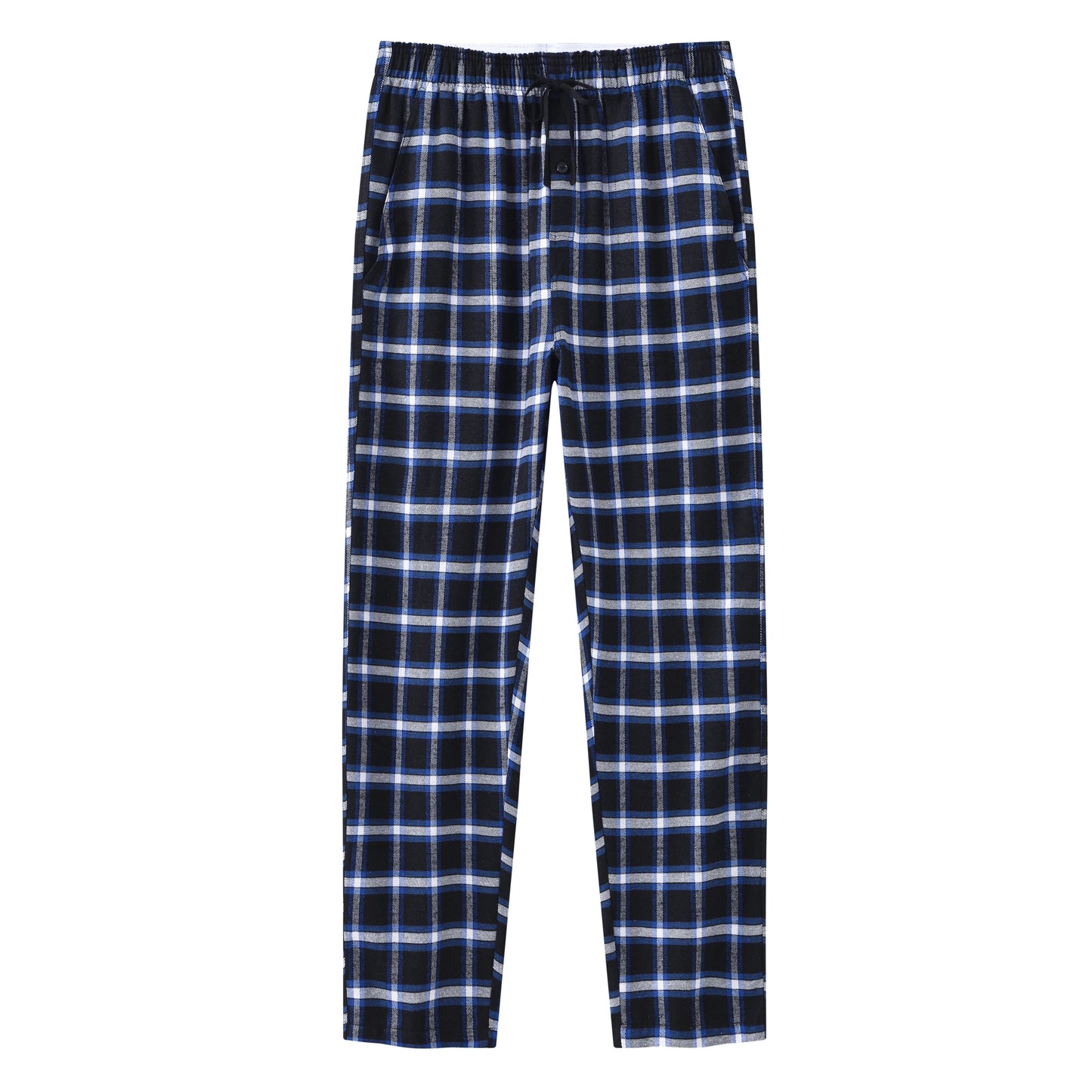 Pyjama Homme 3 Pièces Coton Carreaux, Pantalon de Pyjama Long Carreaux avec Taille Élastique pour Homme