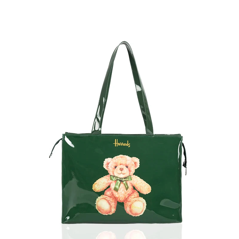 Horizontal Edition PVC Reusable Shopping Bag Eco-friendly London Lady Shopper Bag Large Capacity Waterproof Handbag Shoulder Bag