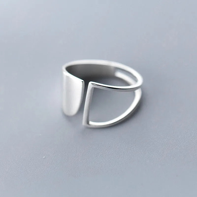 VENTFILLE 925 Sterling Silver Irregular Design Wave Golden Stackable Finger Rings Trendy Adjustable For Women Gifts Dropshipping