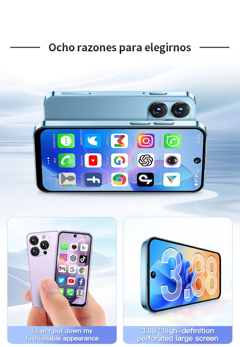 SOYES XS19 Mini Smartphone 3.88 Zoll 2 GB RAM 16 GB ROM Android 10.0 mit Gesichtserkennung Dual SIM Standby 3G-Netzwerk Kleines Telefon