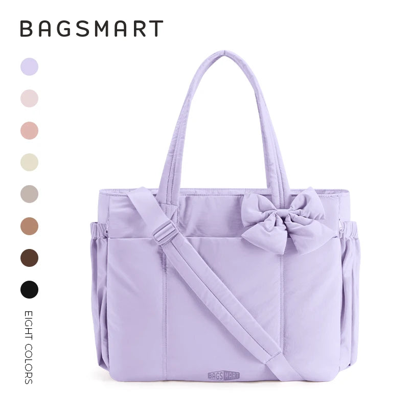 Grand sac fourre-tout grande capacité BAGSMART pour femmes, sac à main polyvalent pour les trajets quotidiens, sacoche bandoulière avec plusieurs poches, sac de sport