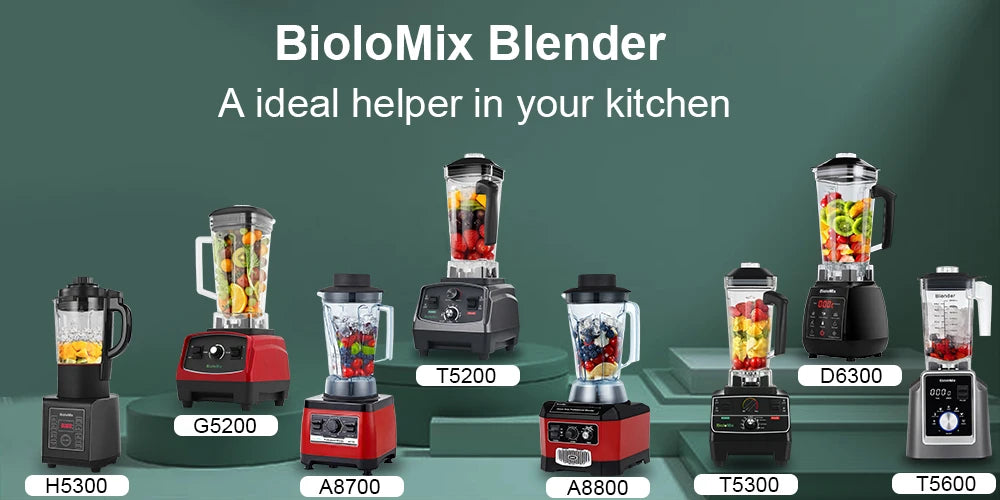 BioloMix BPA Free 2L Jar 2200W Professional Smart Timer Pre-programed Blender Mixer Juicer Food Processor Ice Smoothies Crusher