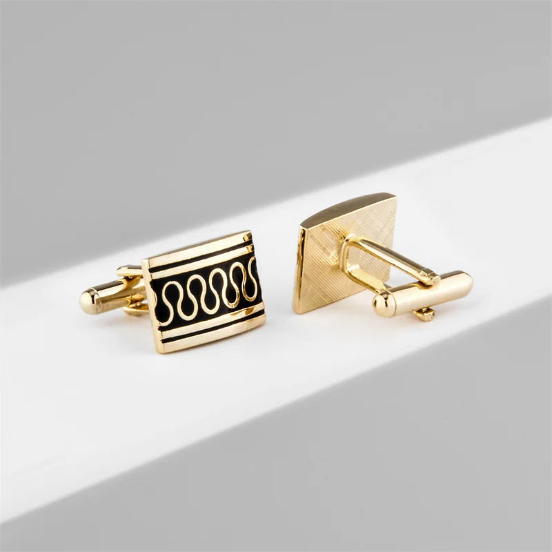 1 Paire Boutons De Manchette Carrés En Cuivre Et Pinces À Cravate Pour Hommes, Cadeaux De Mariage De Luxe, Bijoux De Mode, Poignets Pour Hommes