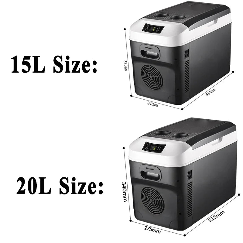 15L/20L Mini-Kühlschrank 12/24V 100-240V Getränkekühler Heizung Warmhaltefunktion Frischhaltebox für Auto Zuhause Picknick Camping 0~65 Grad
