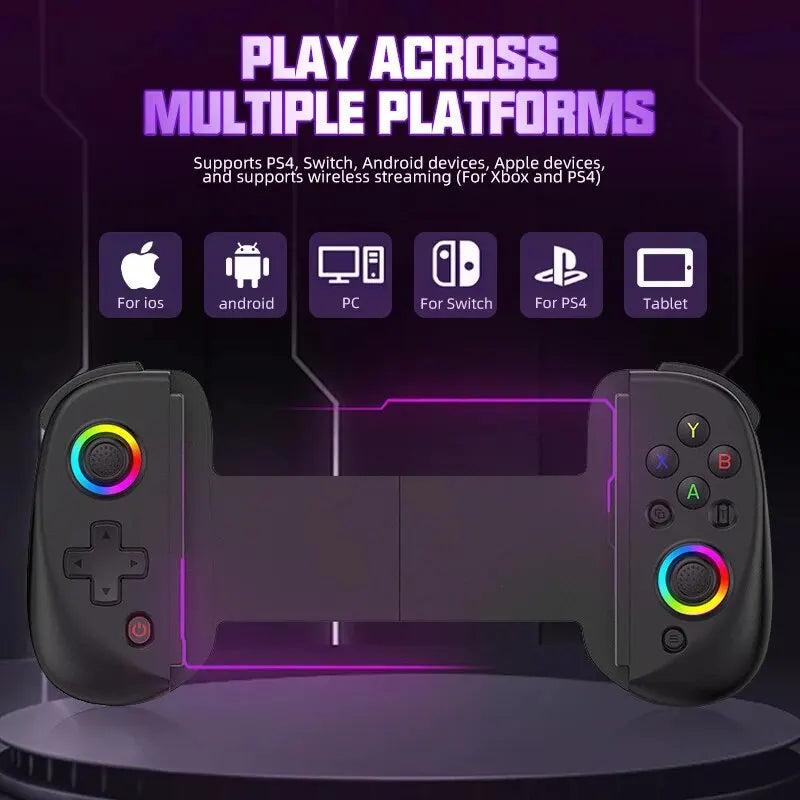 VILCORN D8 Gaming Dual-Hall-Effekt RGB Controller Streaming Gamepad für Tablet Android PS4 Switch PC Joystick