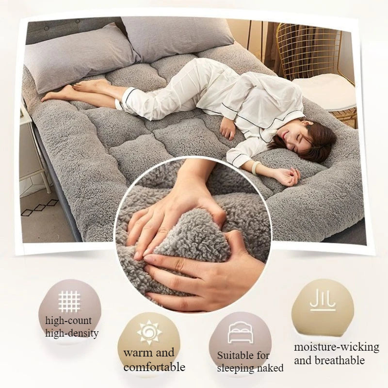 Neueste verdickte warme Lammwolle Matratze Tatami Matratze Studentenwohnheim Matratze Rutschfest faltbar für Schlafzimmer Sofa Bett 매트리스