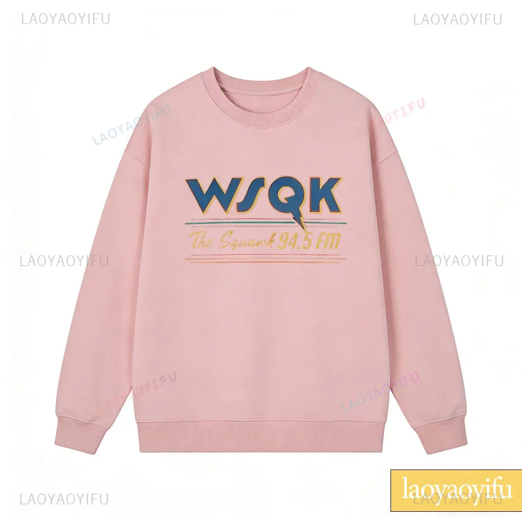WSQK The Squawk 94.5 FM Radio Sweatshirt Wsqk Unisex Sweatshirts Vintage Sci-Fi Crewneck 80er Nostalgie Sweater Retro Shirt Geschenk