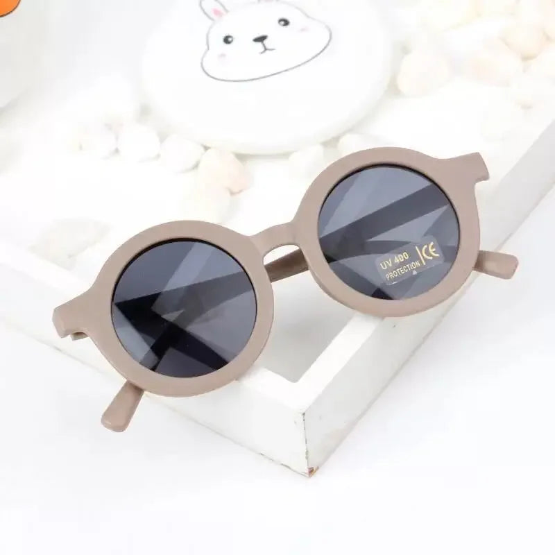 Accessoires pour bébé Nouvelle Lunettes de soleil Rétro pour bébé Couleur unie Anti-ultraviolets Lunettes rondes pour enfants UV400