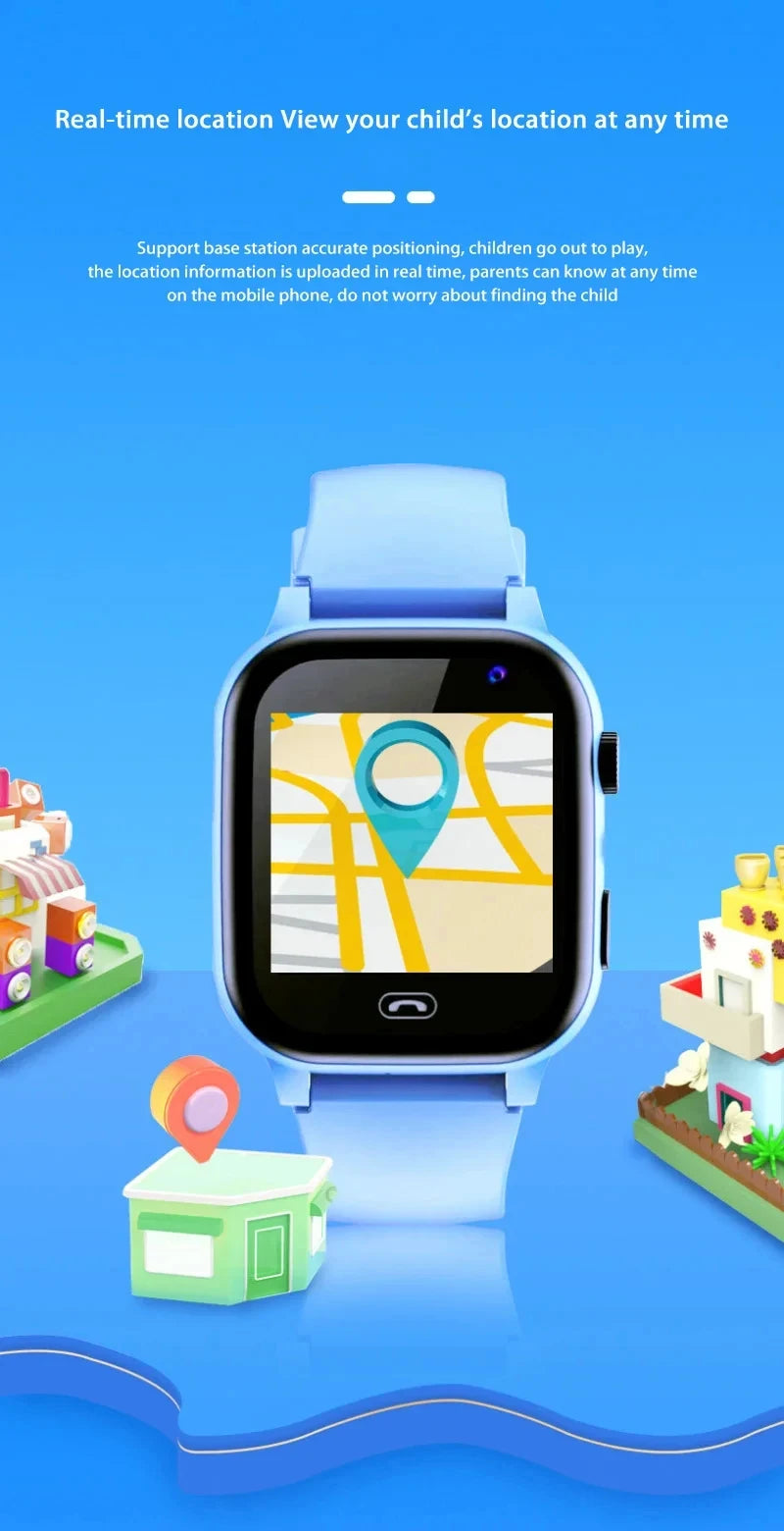 Montre intelligente pour enfants 5G GPS Localisation Appel vidéo Carte SIM SOS Caméra enfant Étanche Mise à niveau 2025 Pour garçons filles Ajouter des écouteurs