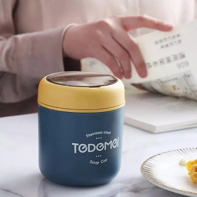 Boîte à déjeuner en acier inoxydable de 510 ml avec cuillère, récipient alimentaire isotherme, tasse à vide, boîte à bento isolée, tasse à soupe thermos pour l'école des enfants