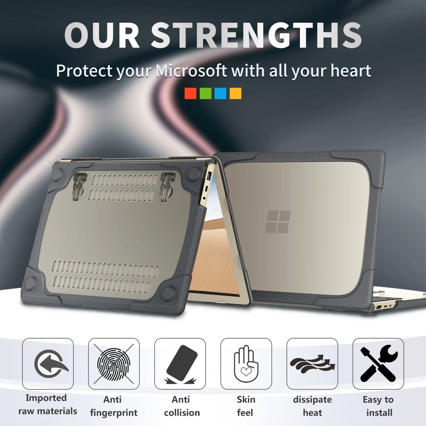 Laptop Case for Surface Laptop Go 3 Case for Model 1943 2020 Microsoft Surface Laptop go 1 2 3 4 Cover 12.4 Inch 2022 3710 Shell