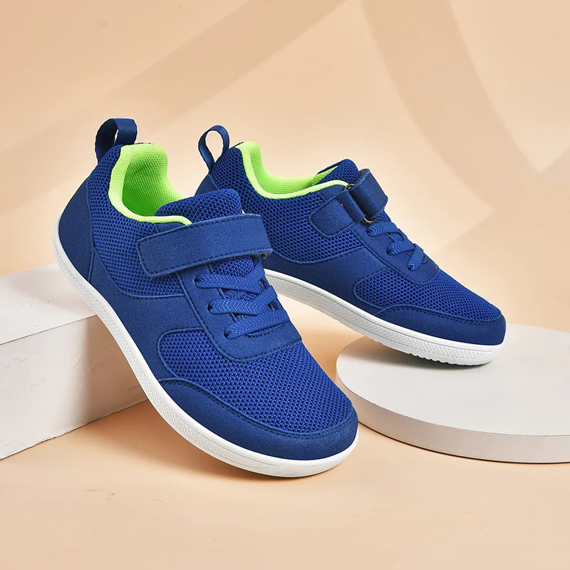 Chaussures enfants à bout large, pieds nus, pour garçons et filles, baskets bébé légères en maille, chaussures de tennis artificielles pour tout-petits