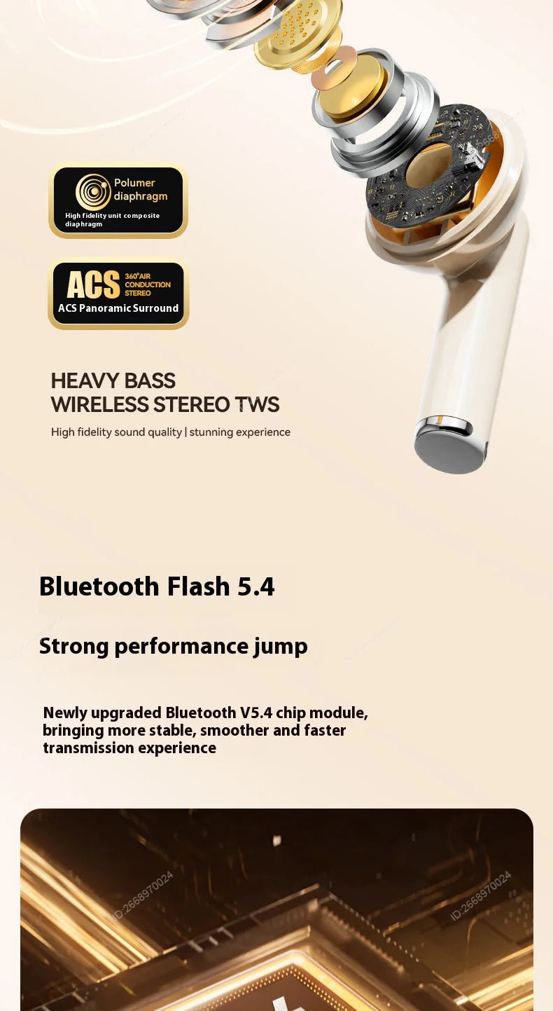 True Wireless In-Ear Headphones Balanced Armature Sleek Design Comfortable Fit Premium Sound Gaming Earphones for Sport