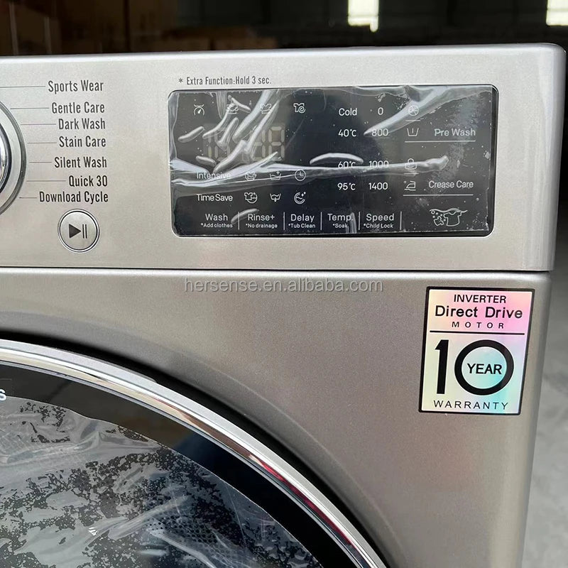 Household Large Capacity Intelligent 12kg Variable Frequency Full Automatic Front Load Washing Machine with Hot Dry 2 in 1