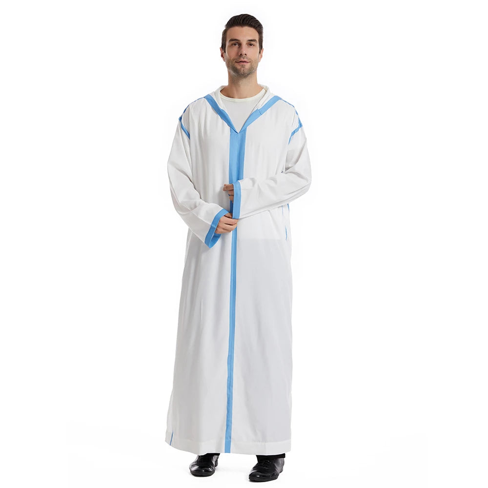 Islam Herren Kapuzen Maxikleid Jubba Thobe Saudi Arabisches Gewand Marokko Kaftan Dubai Türkei Abaya Muslimische Kleidung Ramadan Abayas Kleid