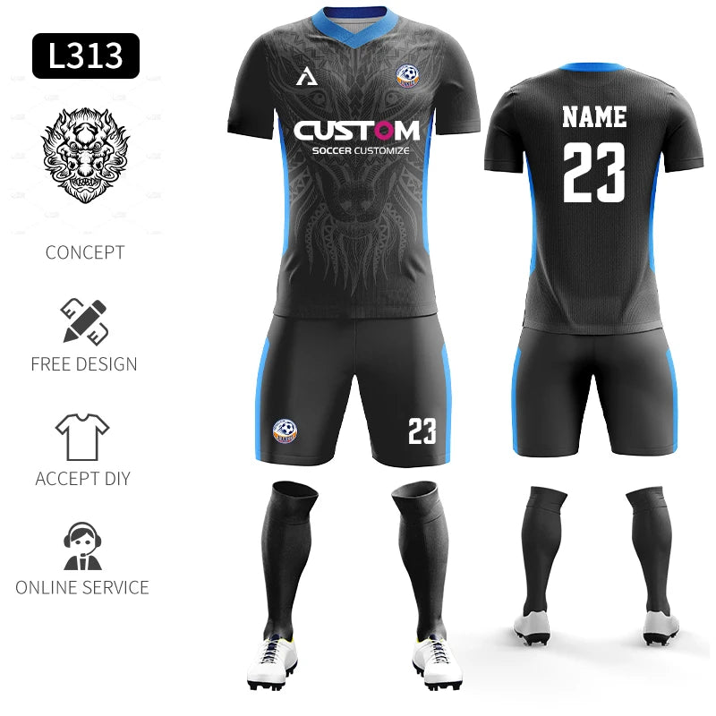 Maillot de football personnalisé par sublimation, uniforme de football en polyester, uniforme de football pour club, maillot de football respirant pour hommes