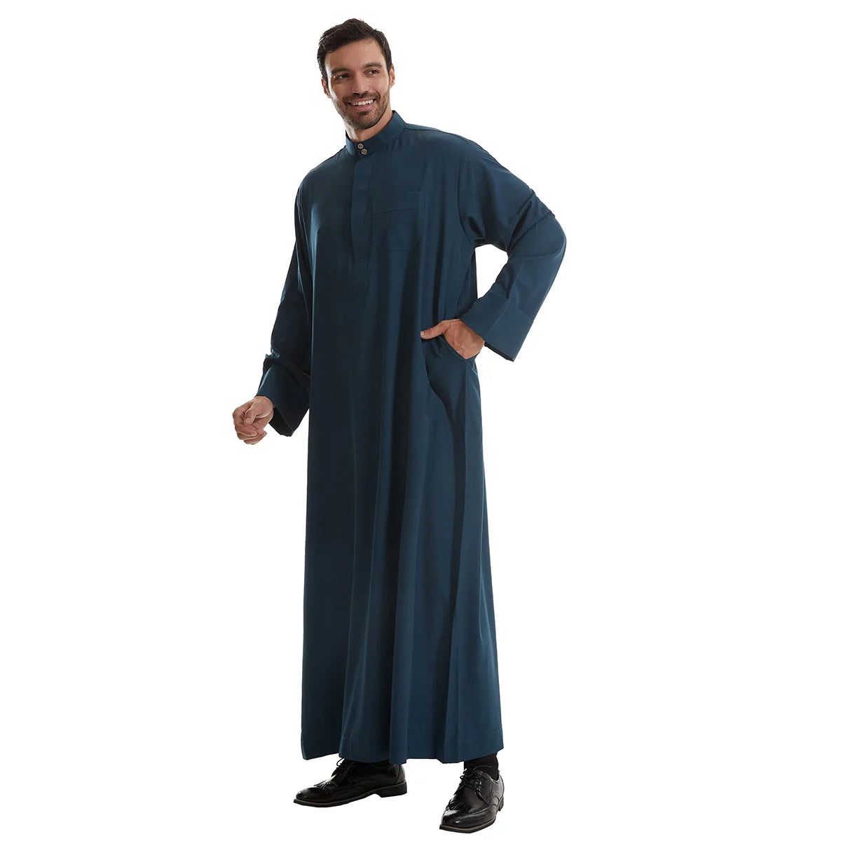 Muslimische Männer Jubba Thobe Langes Gewand Saudi-Islamisch Muslimische Kleidung Abaya Kaftan Islam Dubai Arabisches Kleid Eid Djellaba Dishdasha