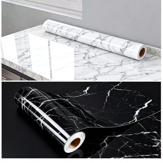40cm Marble Vinyl Self Adhesive Wallpaper Waterproof Contact Paper PVC Wall Stickers for Kitchen Livingroom Home Decorative Film