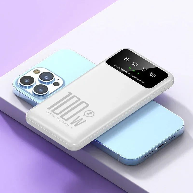 100W Superschnelles Laden Tragbares externes Akkuladegerät für iPhone 15 14 13 Samsung Huawei Xiaomi Powerbank 20000mAh