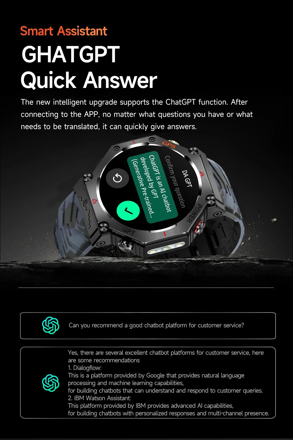 T-Rex 3 Ultra Militärische GPS-Smartwatch 10ATM Wasserdicht Kompass Höhenmesser Barometer AMOLED Herren HD Anruf Sport-Smartwatch