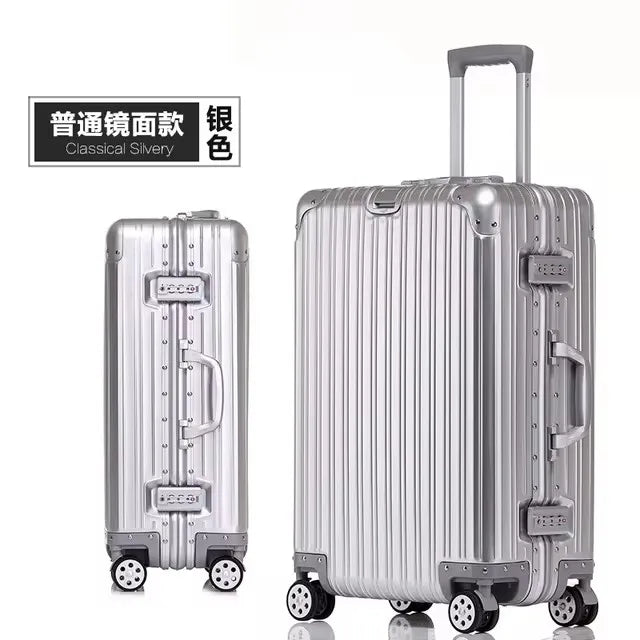 Bagage de voyage Spinner 20/24/26/29, valise de marque en alliage aluminium-magnésium de haute qualité