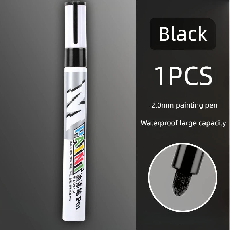 Stylo de retouche pour rayures de voiture, marqueur de peinture étanche, entretien des pneus de voiture, automobile, noir, blanc, rouge, argent