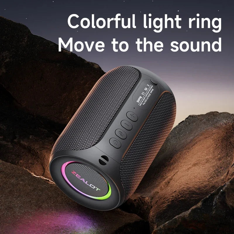 ZEALOT-S32PRO Leistungsstarker Bluetooth-Lautsprecher, kabelloser Bass, LED-Licht, Outdoor-Lautsprecher, Subwoofer, wasserdichte Soundbox-Unterstützung