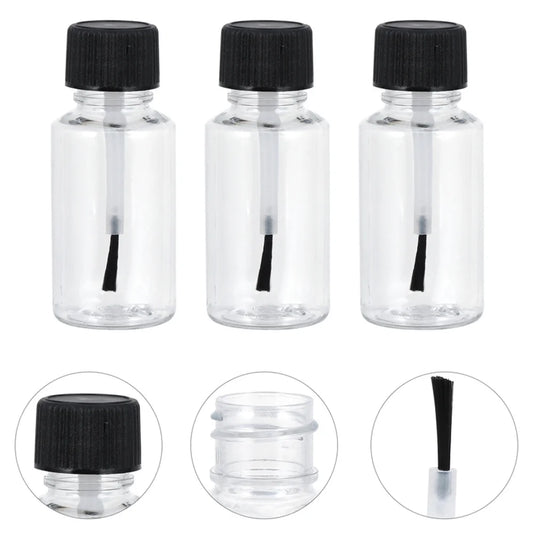 Empty Nail Polish Bottles With Brush Cap Refillable Plastic Jars Leakproof Storage Liquid Paints Pots DIY Crafts Containers