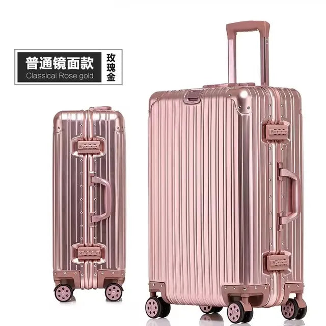 Bagage de voyage Spinner 20/24/26/29, valise de marque en alliage aluminium-magnésium de haute qualité