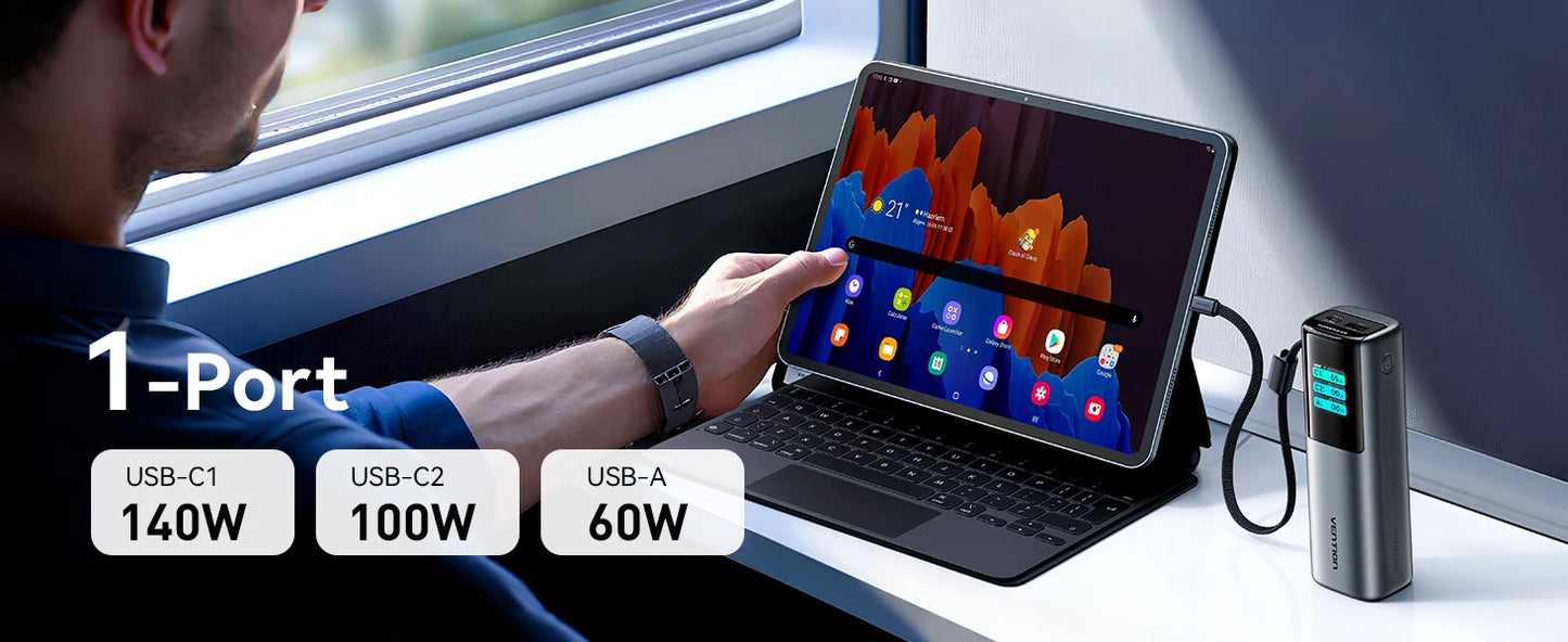 Vention 27000mAh Powerbank 200W PD Schnellladegerät für MacBook Laptop Tragbare Powerbank Externe Batterie für iPhone 17 Samsung 26