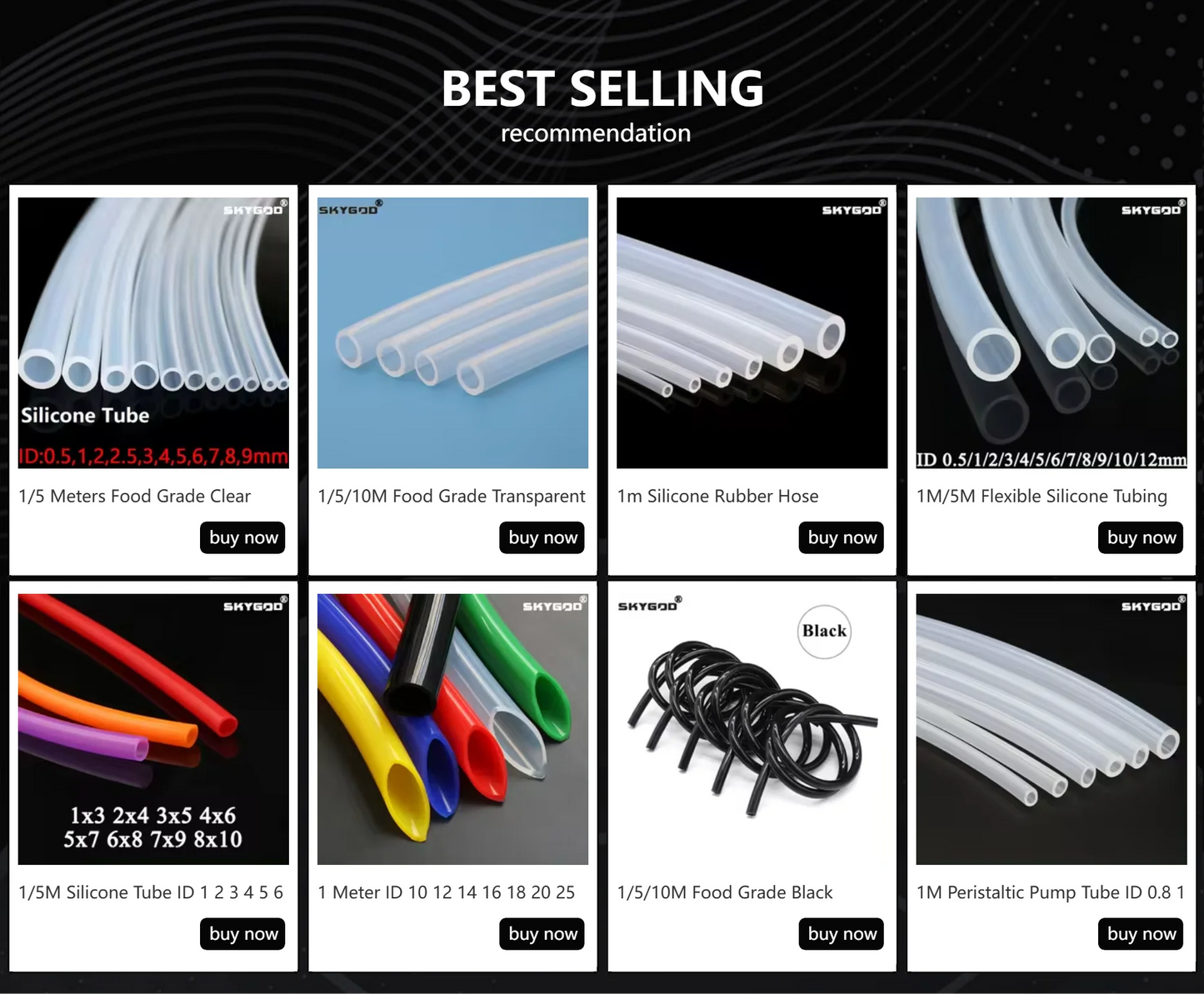 1/5 Meters Food Grade Clear Transparent Silicone Rubber Hose ID 0.51 2 3 4 5 6 7 8 9 10 12mm O.D Flexible Nontoxic Silicone Tube