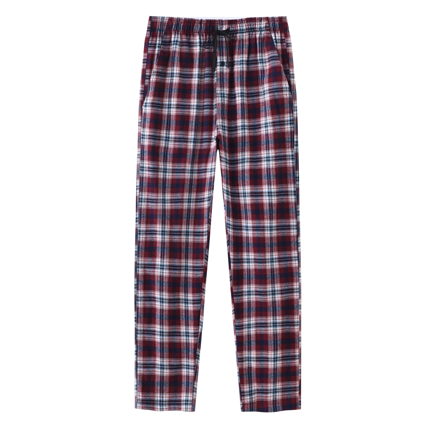 Pyjama Homme 3 Pièces Coton Carreaux, Pantalon de Pyjama Long Carreaux avec Taille Élastique pour Homme