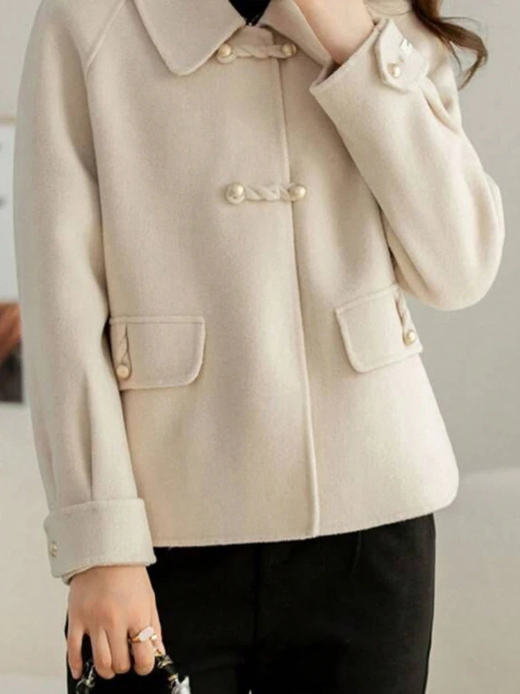 Manteaux courts élégants et unis pour femme, vêtements chauds d'automne et d'hiver, tenues de bureau formelles pour femme, nouveautés en matière de vêtements d'extérieur