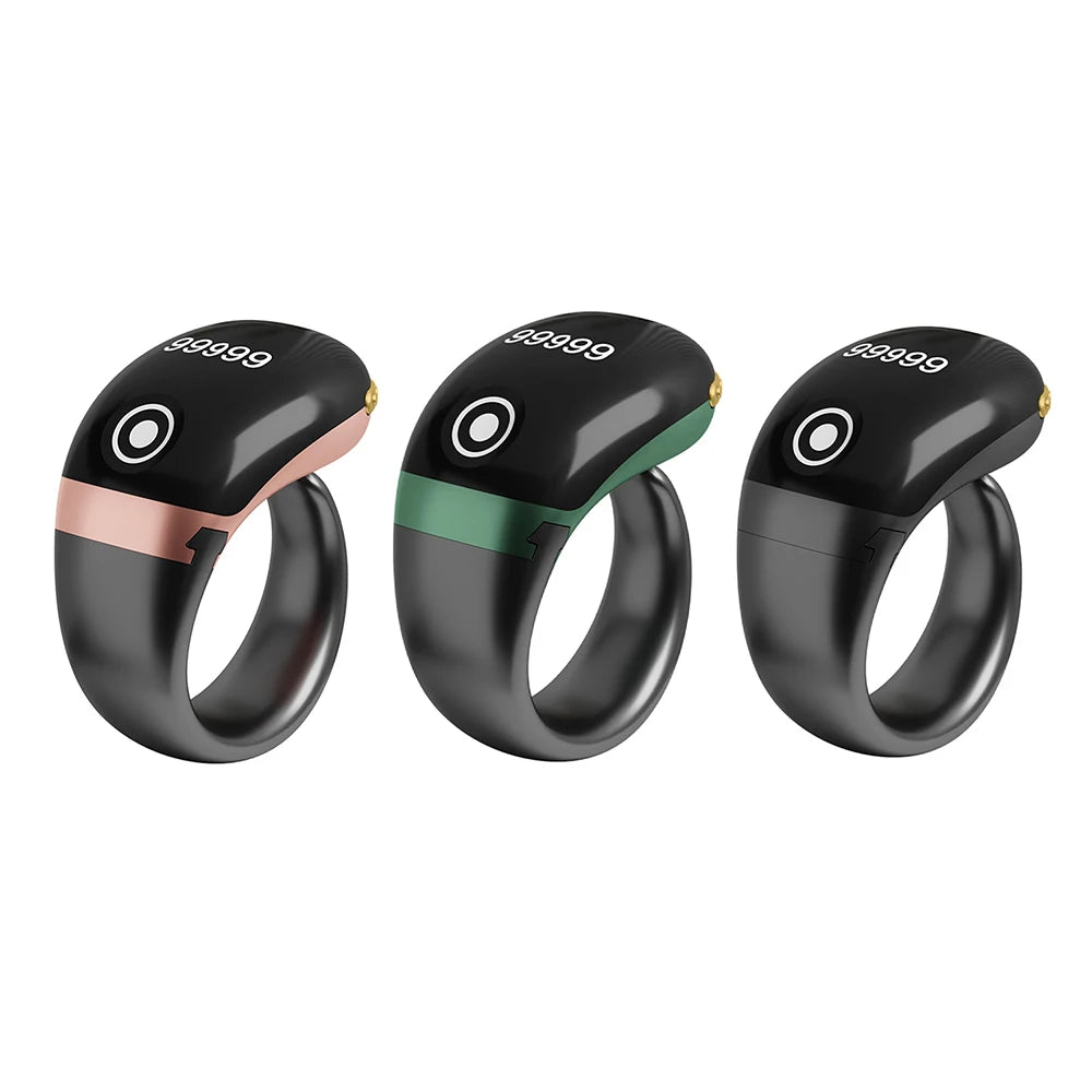 Smart Tasbih Tally Counter 0~99999 Muslims Tasbeeh Zikr Ring Prayer Time Vibration Reminder Type-C Ring Counters OLED Display