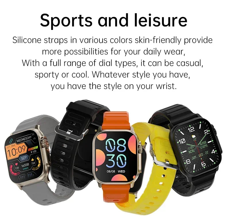 T900 Ultra 2 Watch Smartwatch Ultra Gen 2 IWO Watch NFC Bluetooth-Anruf Herzfrequenz Wasserdicht 2,2 Zoll Kabellose Fitnessuhr