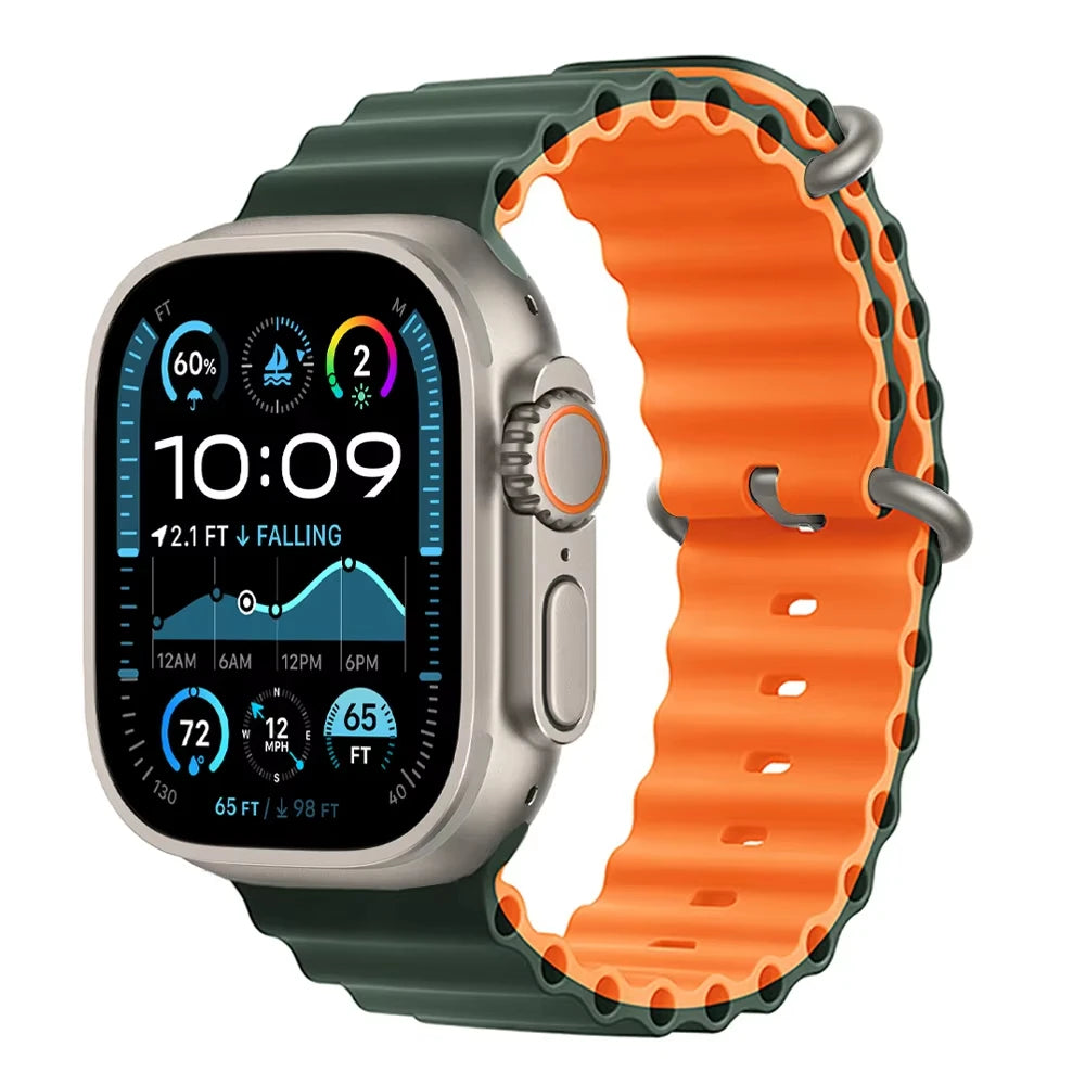 Offizielles Ocean Armband für Apple Watch Ultra 3 2 49mm 46mm 44mm 40mm 42 41 45 Sportarmband iWatch Series 11 10 9 7 8 6 SE3