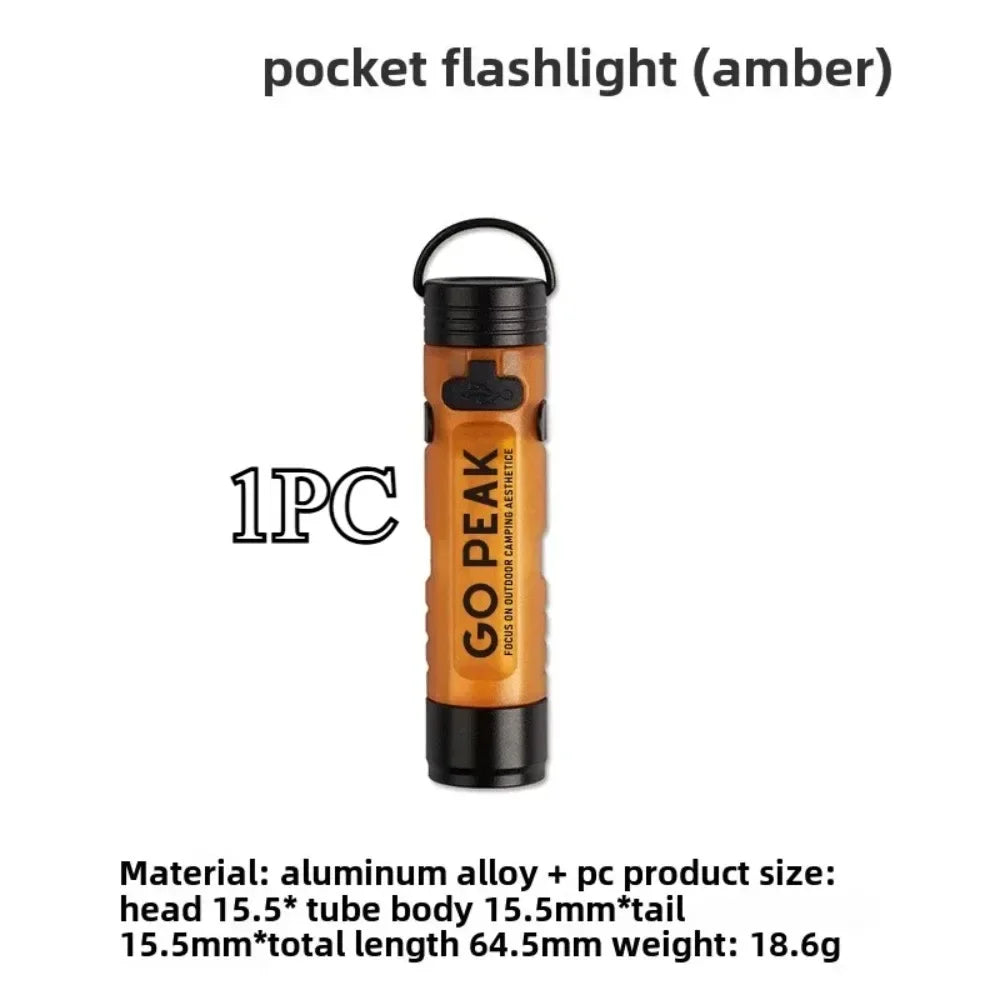 GO PEAK Starke, leichte Mini-Taschenlampe, lange Akkulaufzeit, Kappen-Schlüssel-Clip-Licht, wiederaufladbare magnetische Haken-LED-Nacht-Taschenlampe