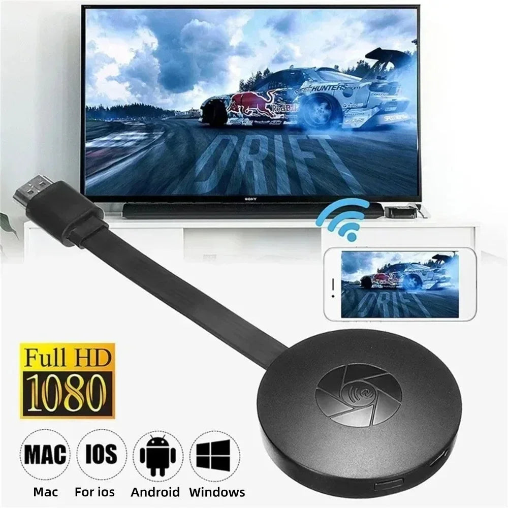 Portable 1080P HD TV Stick Video Receiver Display Screen Samll WiFi Dongle Adapter for Android/iOS Smart TV Box Miracast Chrome