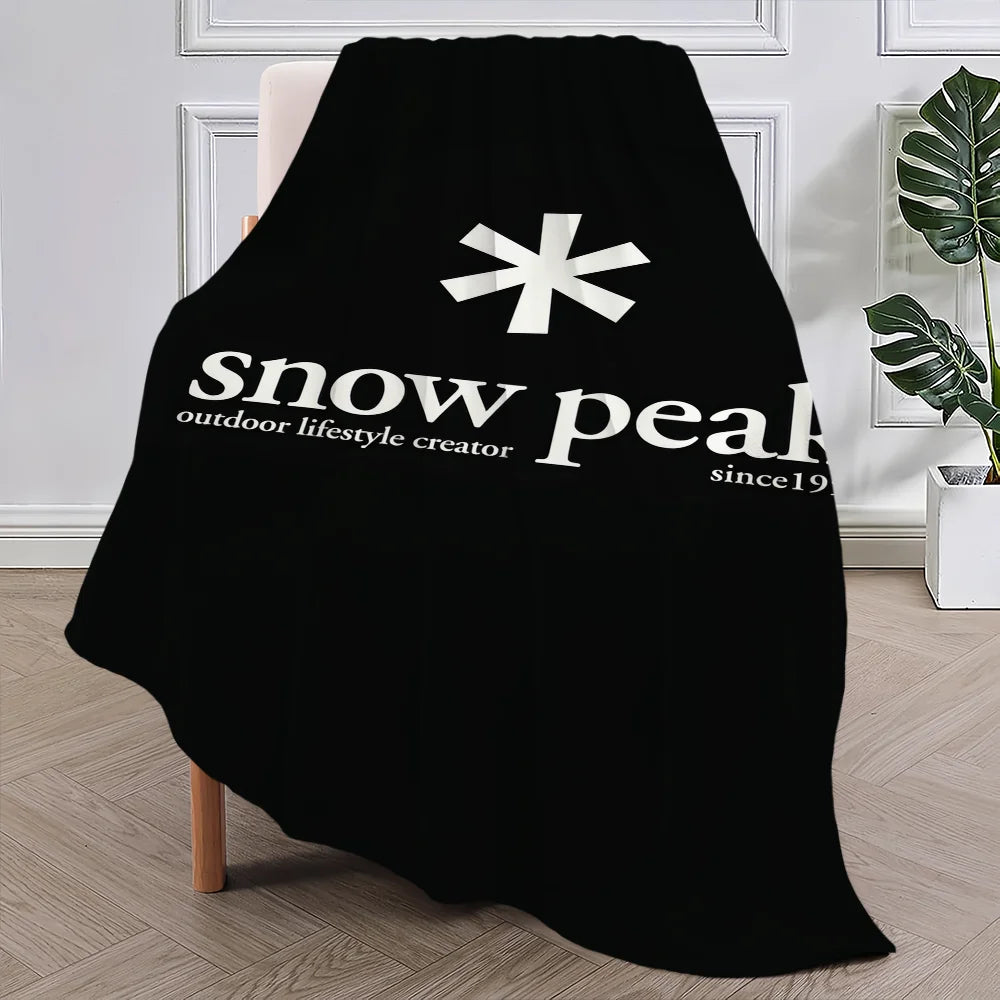 Mode Plein Air S-Snow Peak Logo Couverture Douce Peluche Canapé Sieste Tapis pour Salon Chambre Chaude Anniversaire Cadeaux Maison Voyage Enfant