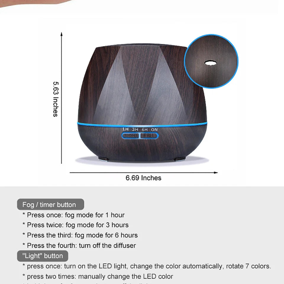 Aroma-Diffusor Ätherisches Öl Aromatherapie Ultraschall-Luftbefeuchter Automatische Fernbedienung Luftbefeuchter 300 500 1000ml
