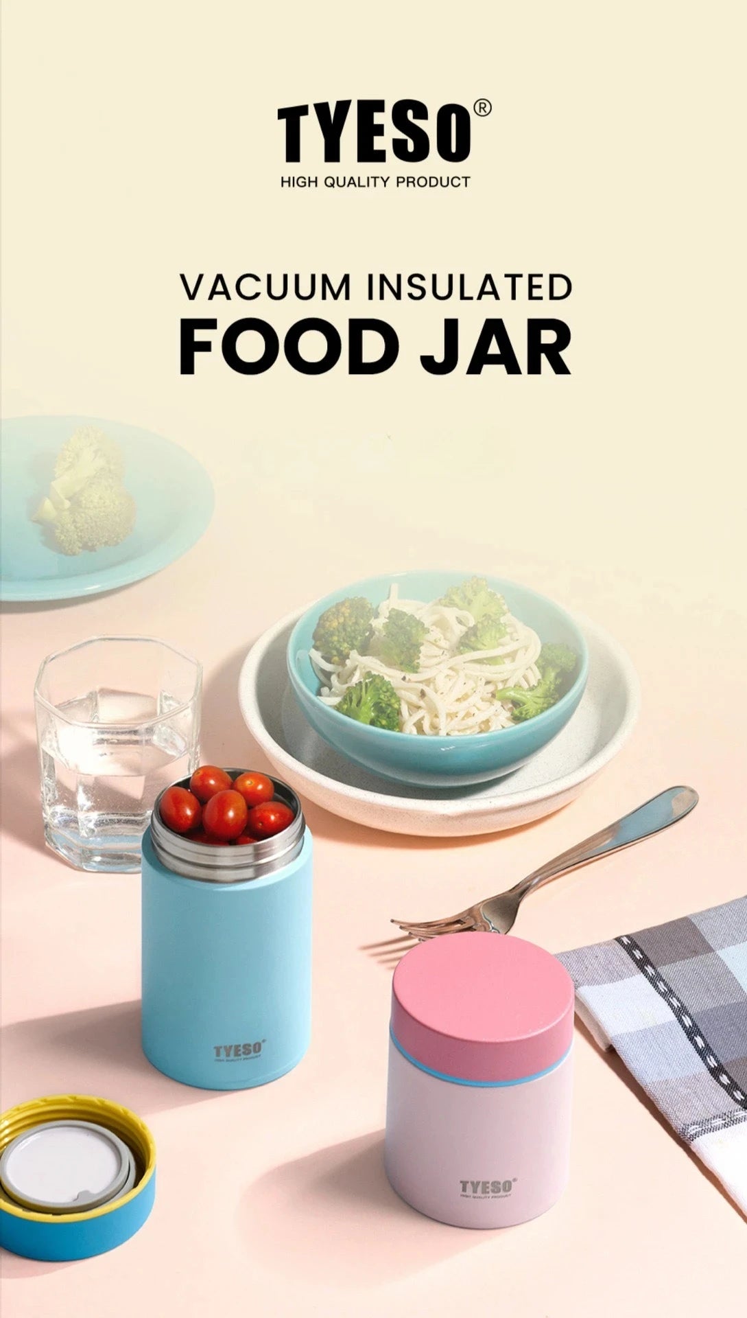 Tyeso 200ml Thermoses Stainless Steel Thermal Insulated Food Jar Lunch Box Office Meals Vacuum Flasks Portable Breakfast Cup