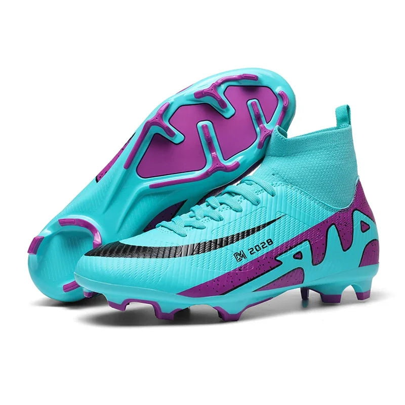 Chaussures de football roses tendance pour hommes, légères et professionnelles, chaussettes intégrées, chaussures de football pour hommes, antidérapantes, originales, baskets de football pour l'extérieur