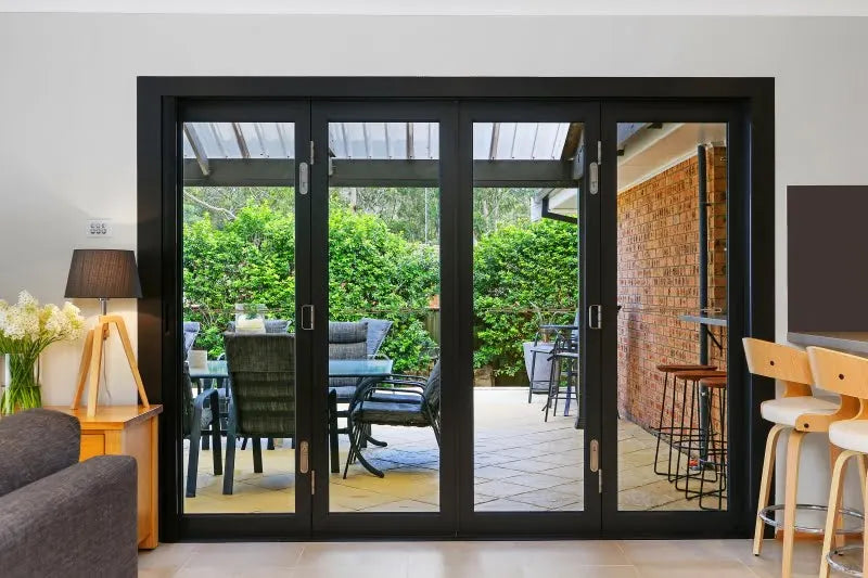 Folding Door for Patio Balcony Exterior Metal Accordion Door Tempered Glass Custom-Made Thermal Break Aluminum Bifold Doors
