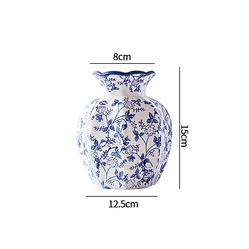 Vase à fleurs en céramique, Centre de table décoratif, Vase esthétique, Vases pour plantes hydroponiques, Ornement de bureau, Décoration d'intérieur