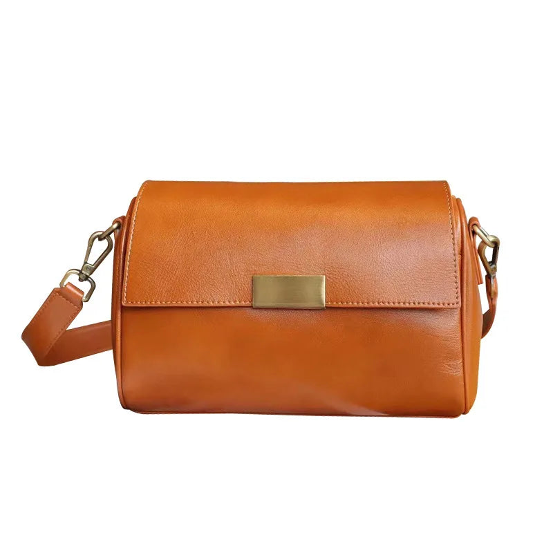 Vielseitige Damen-Umhängetasche aus Rindsleder, Damen-Crossbody-Tasche, Neu 2025, pflanzlich gegerbtes Oberleder, lässige Messenger-Handtasche